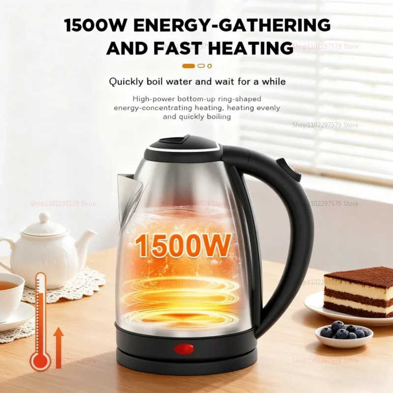 Edelstahl-Wasserkocher, Basistrennung, Desion, rostbeständig, langlebig, schnelle Erwärmung, Wasserkocher für das Heimbüro, während auf Reisen