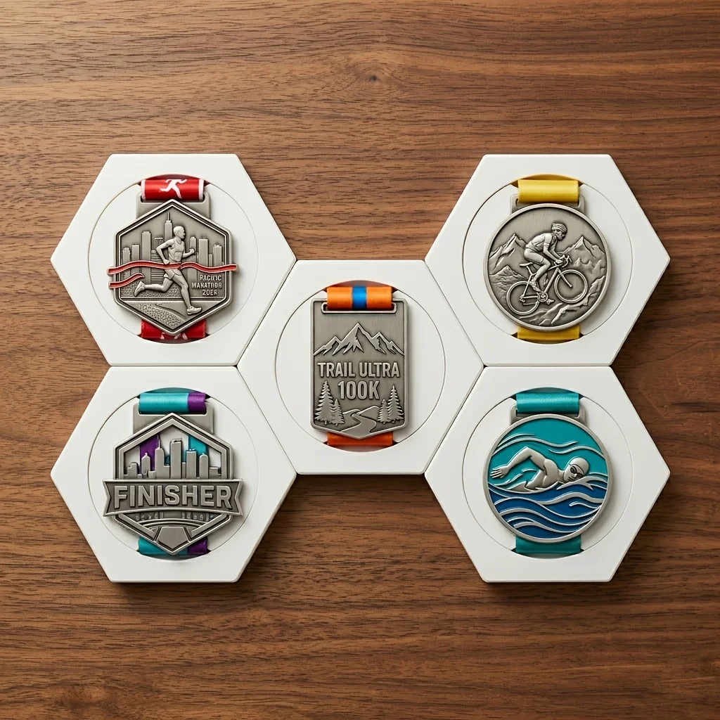 1pc 5.39 Inch Modular Medal Display Stand, Wall Mounted Medal & Prize Storage Holder for Living Room Office Decor