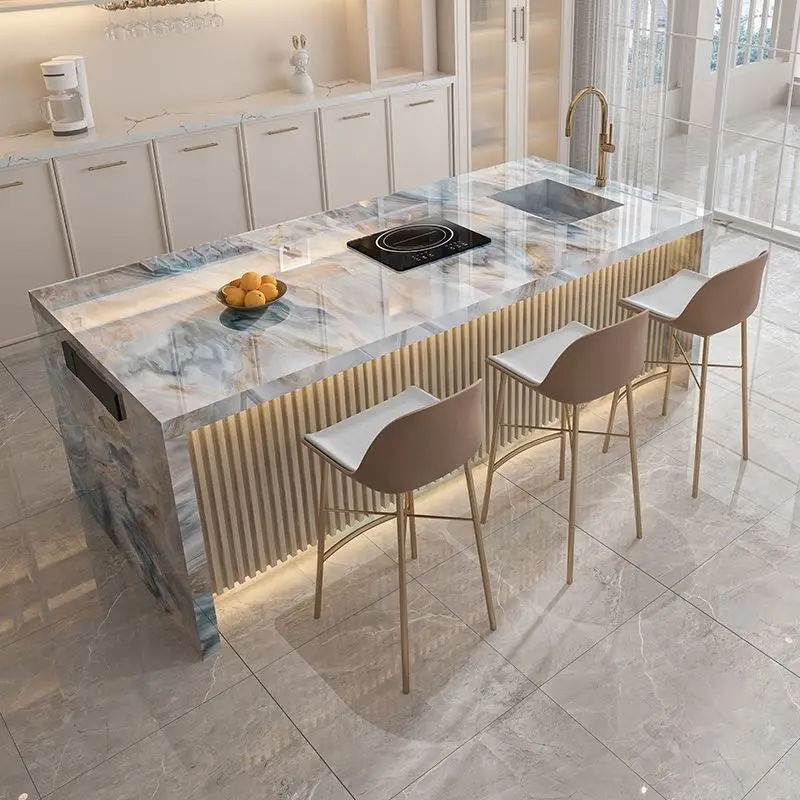 DSA rock slab dining side cabinet bar table household middle island table integrated open island table