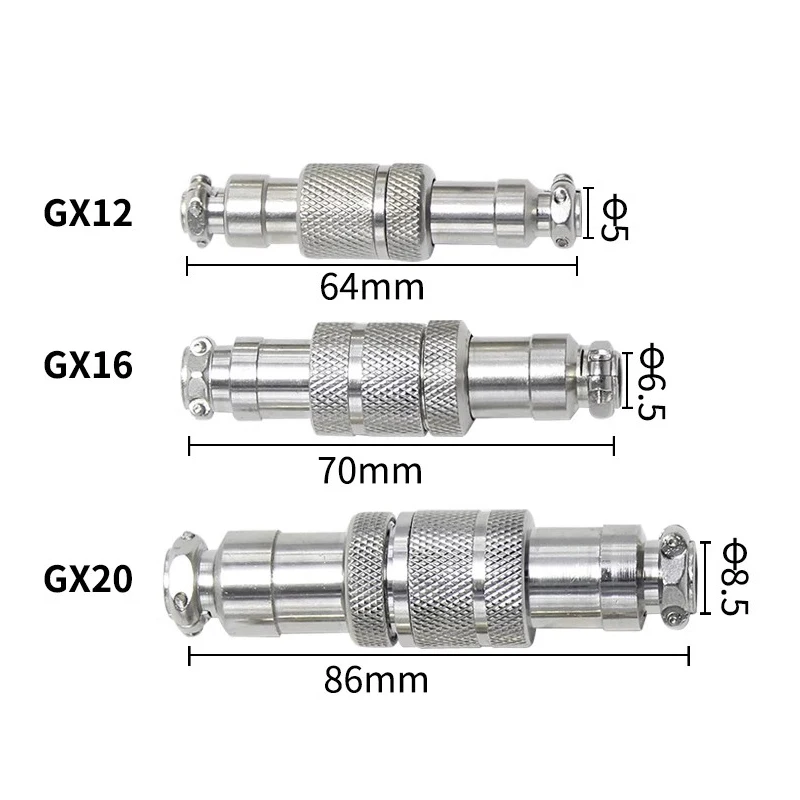 5/20/100 Sets GX16 12 20 Butt Wire Connector 2/3/4/5/6/7/8/9/10 Pin Male & Female Aviation Socket Plug Wire Docking Connectors