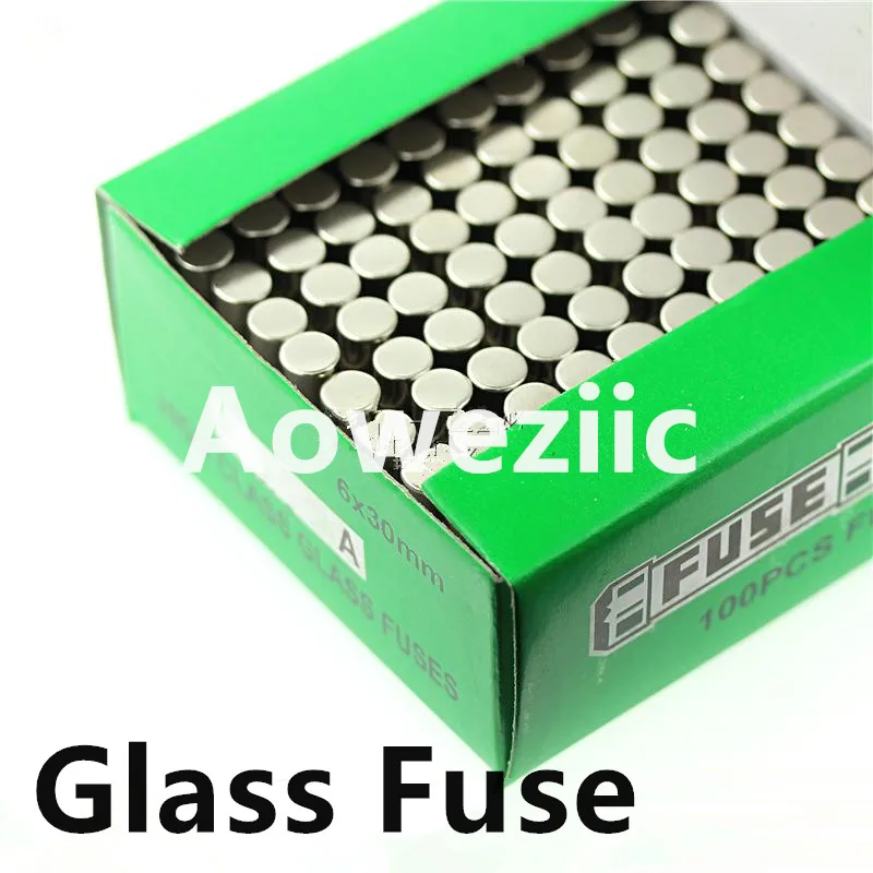 100pc/lot 6*30mm Glass Fuse 6*30 250V 0.1A 0.2A 0.5A 1A 2A 3A 3.15A 4A 5A 6A 7A 8A 10A 15A 20A 25A 30A Glass fuse Insurance Tube