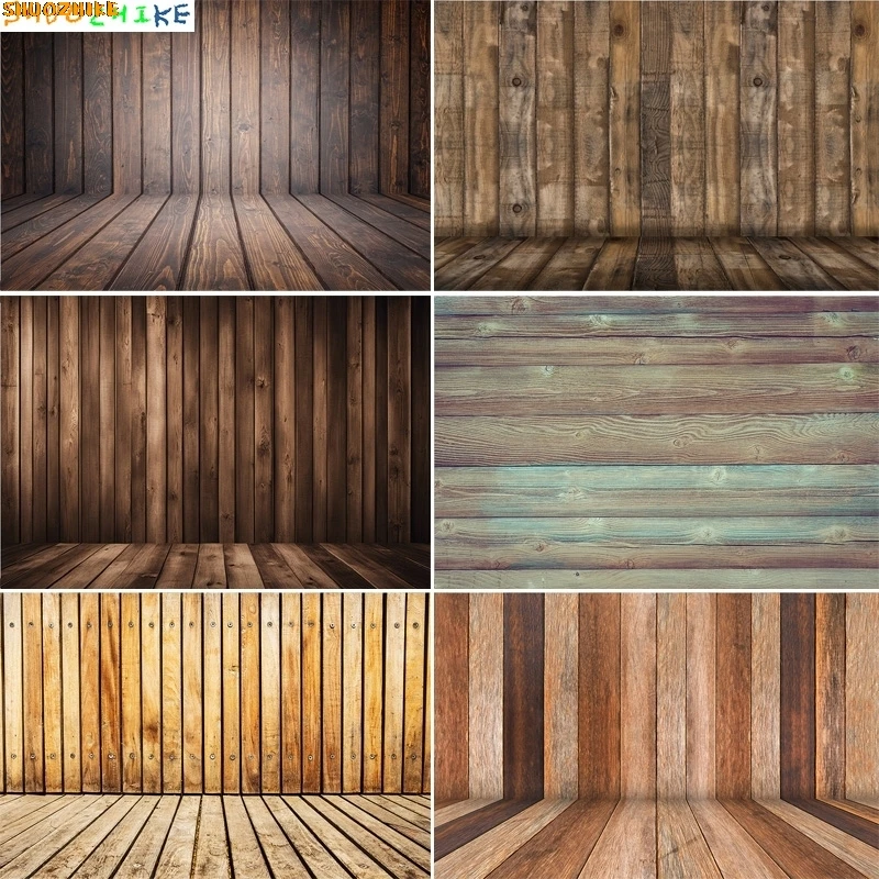 

Beautiful Smooth Wooden Floor Photography Backdrops Wiht Leaf Shadow Interior Decorative Plank Walls Photo Background VF-02
