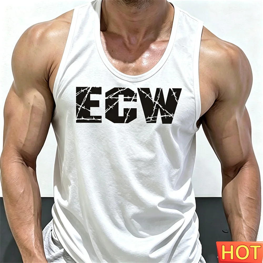 Summer Men's Wrestling training vest Round neck sleeveless sports T-shirt Quick drying tank tops Wrestling men's T-shirts tops