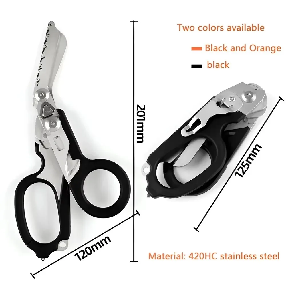 Multifunction Scissors  For First Aid Expert Tactical Folding Scissors Outdoor Survival Tool Combination Gadget