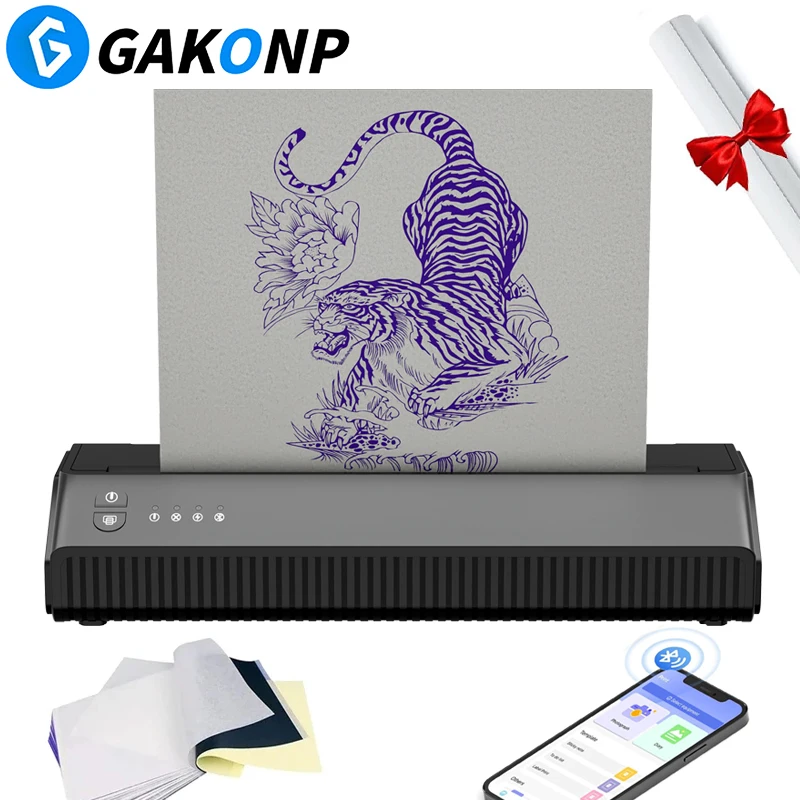 

Wireless Bluetooth Tattoo Stencil Transfer Machine Thermal Printer PDF Photo Drawing Printing Copier with 10PCS Transfer Papers