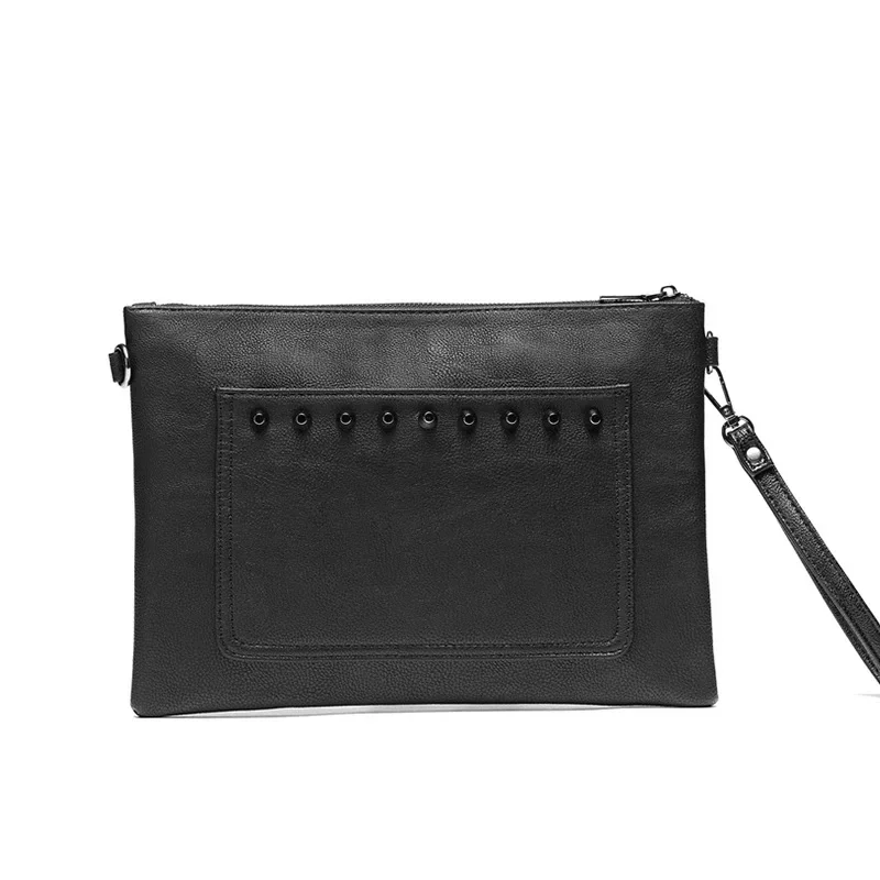 Fashion Ghost Rivet Clutches Men Handbags Street Style Hip Hop Men Clutch Bag with Shoulder Strap Crossbody Bag Hand Bag Male