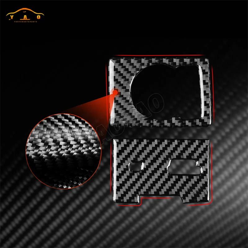 For Ford Raptor F150 2015-2020 Real Carbon Fiber Air Conditioning Adjustment Button Cover Trim Decoration Sticker Accessoriees