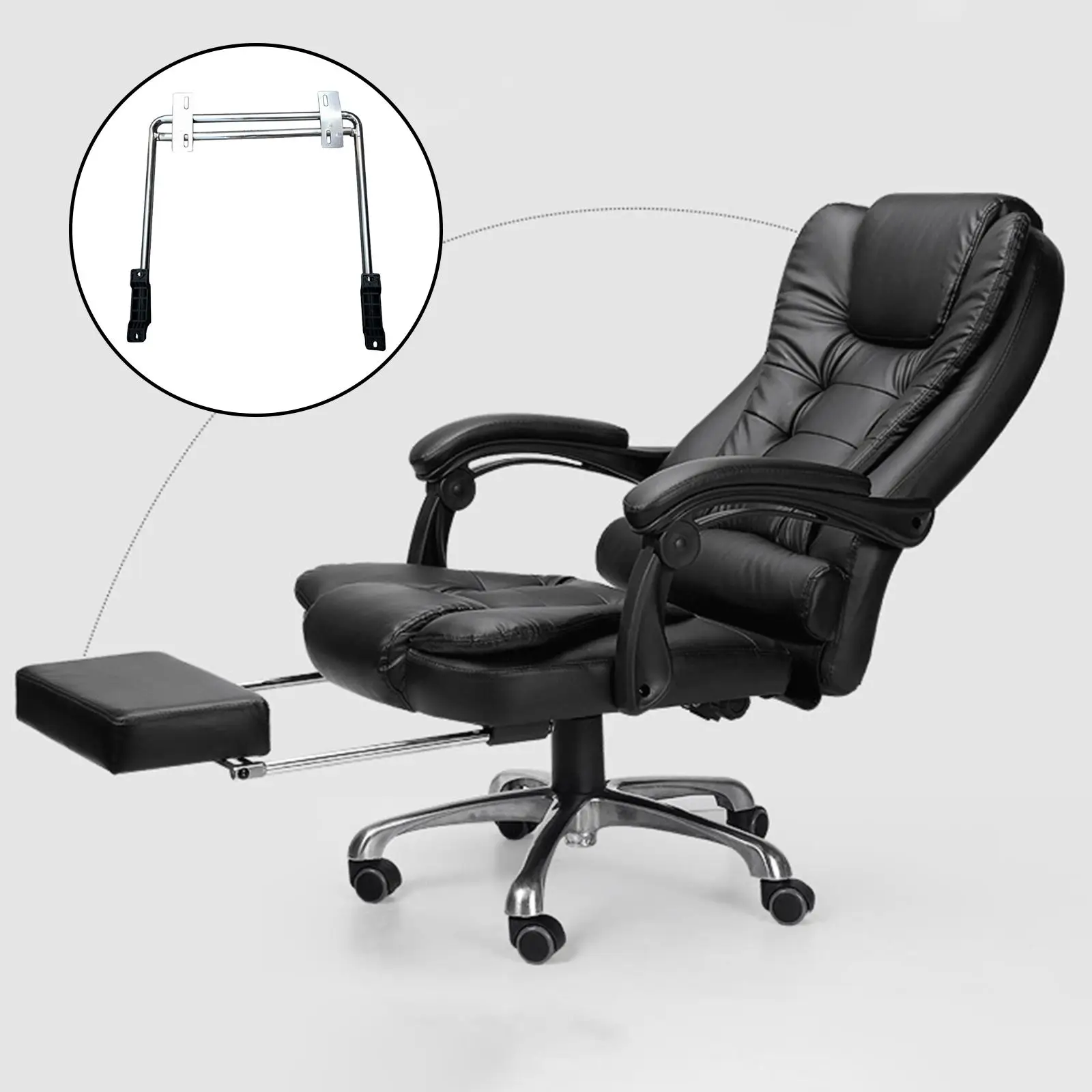 Retractable Office Chair Pedal Durable Iron Footrest Plate Universal Support for Computer Gaming Chair