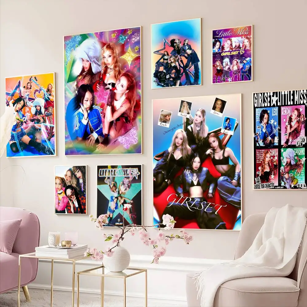 Kpop G-gIRLSET Vintage-Poster, selbstklebende Whitepaper-Drucke, Poster, Kunstwerke, Poster, Wandaufkleber