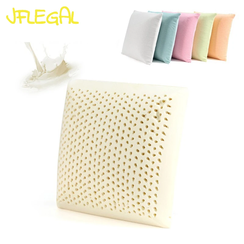 

JFLEGAL Thai Natural Latex Seating Cushion Office Chair Seat Lumbar Neck Support Nap Pillow Backrest Cushion Square Safa Car Mat