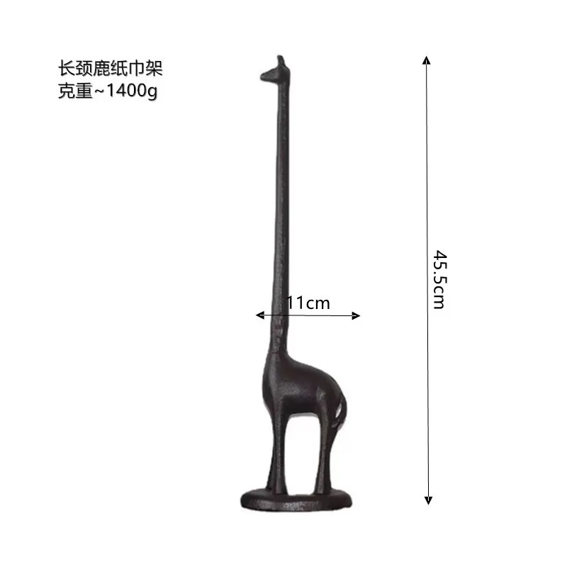 Home decor ornaments for balcony, living room, bedroom, cast iron crafts, giraffe, creative European and American style garden