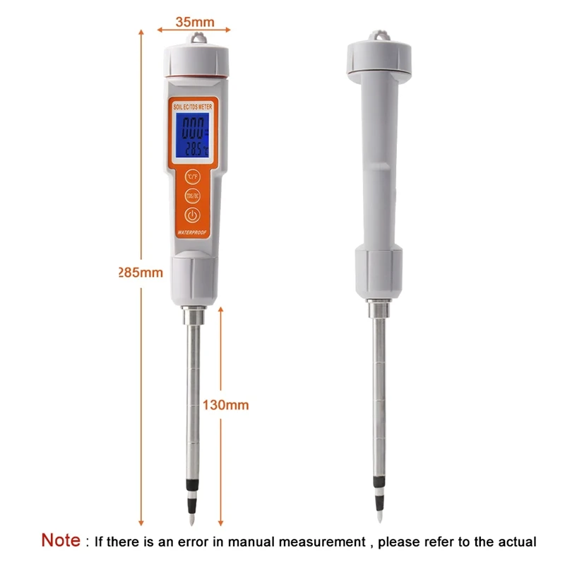 3 In 1 TDS/EC/Temperature Soil Meter Plant Crop Soil Quality Tester For Agriculture Forestry Horticulture