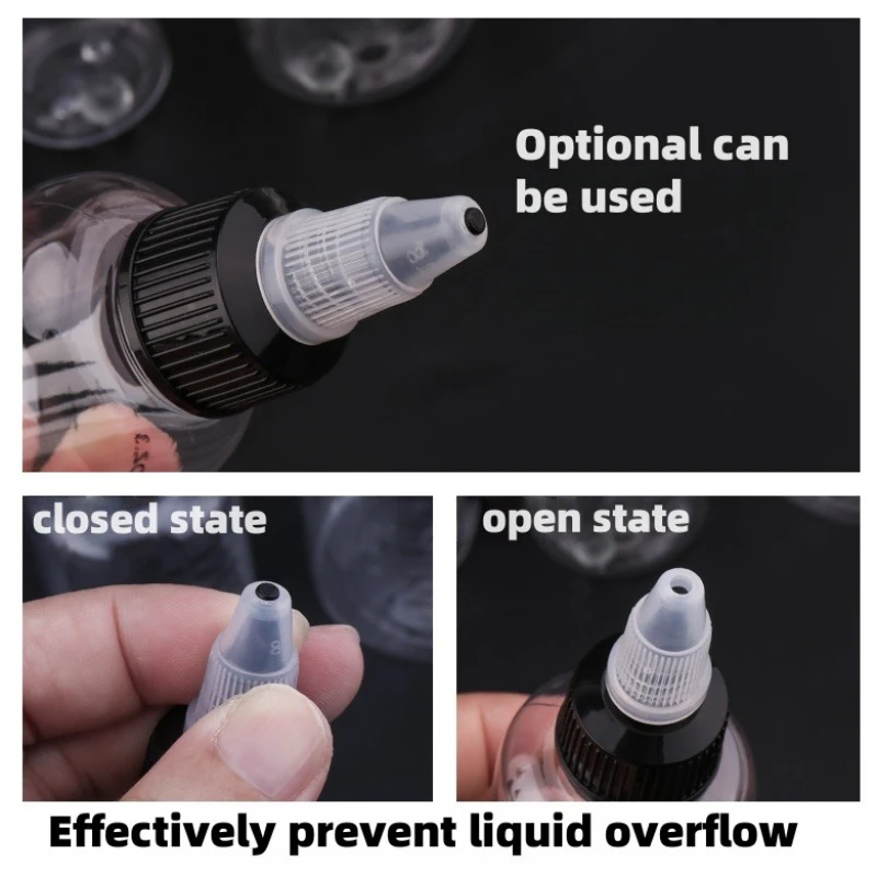 30-230ml Bottiglia vuota per tinture per capelli Misurata Twist Top Cap Contenitore da spremere ricaricabile con scala graduata per inchiostro pigmentato per tatuaggi