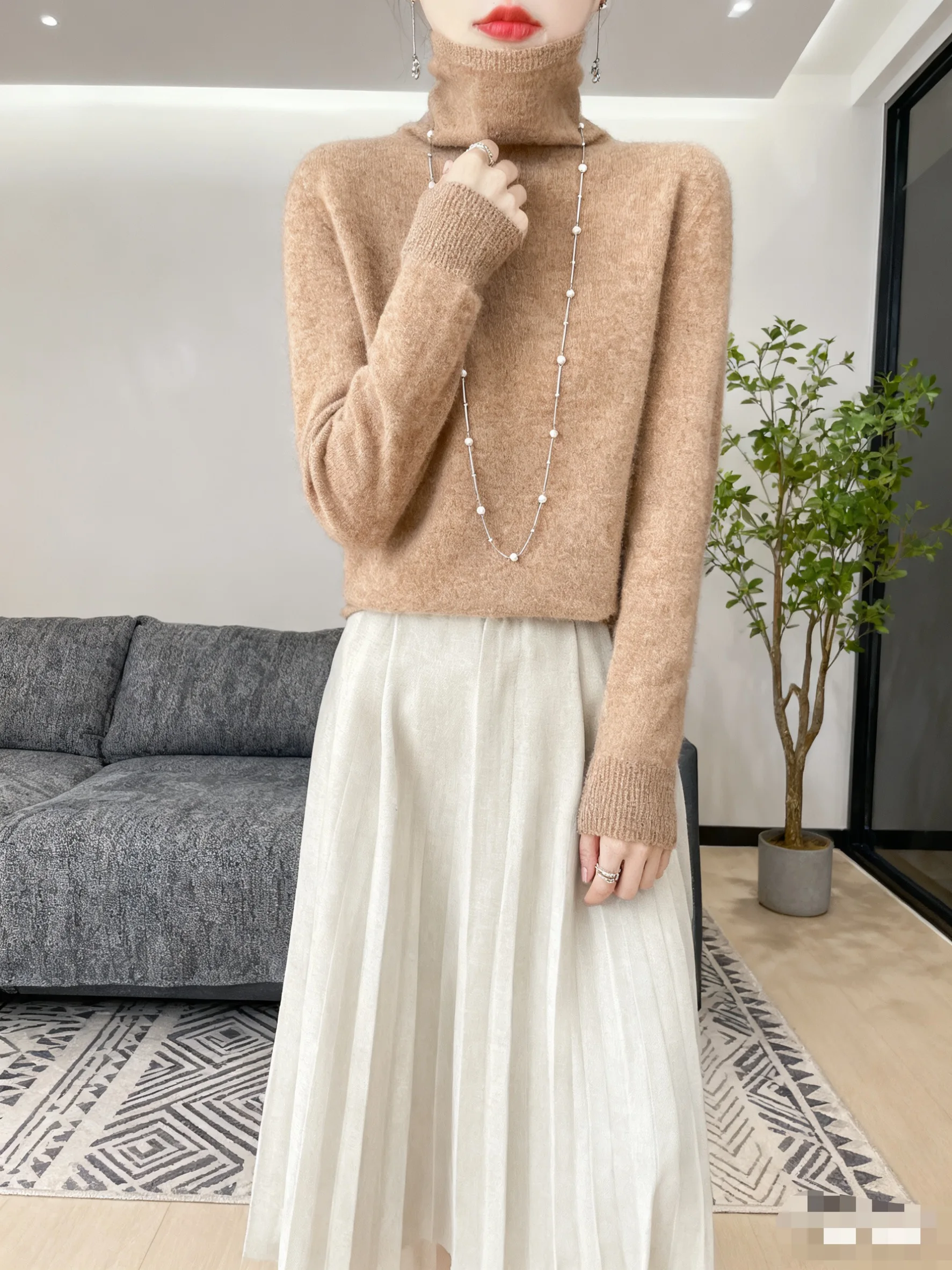 

Пуловер, свитер, женский элегантный, эффективный, мягкий, теплый, комфортный, осень-зима, трикотаж из 100% мериносовой шерсти, чистая однотонная одежда, топы