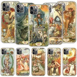 Tarot Illustration Phone For Apple Iphone 12 13 Mini 15 Pro Max 11 Pro 14 Plus 16 Pro Max 16E Case Shell Cover Clear TPU Protec