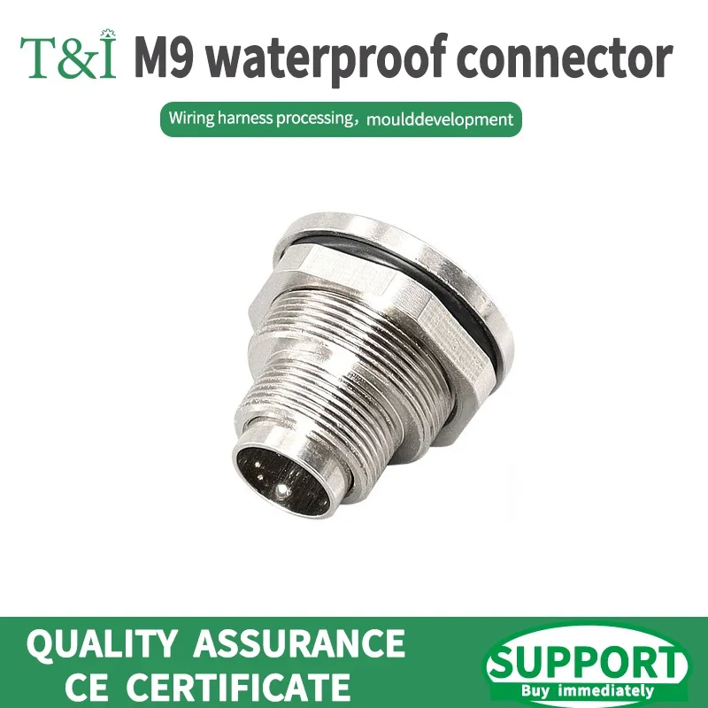 

5/10/100PCS M9-2/3/4/5/6/7/8P IP67 Aviation Automobile Shielded Waterproof Metal Straight Male Female Connector Behind The Plate