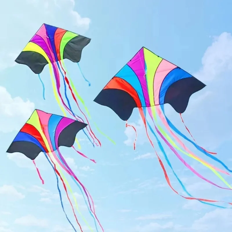 Free shipping large rainbow flying kite breeze easy to fly colorful flying kites parafoil large professional kites inflatable