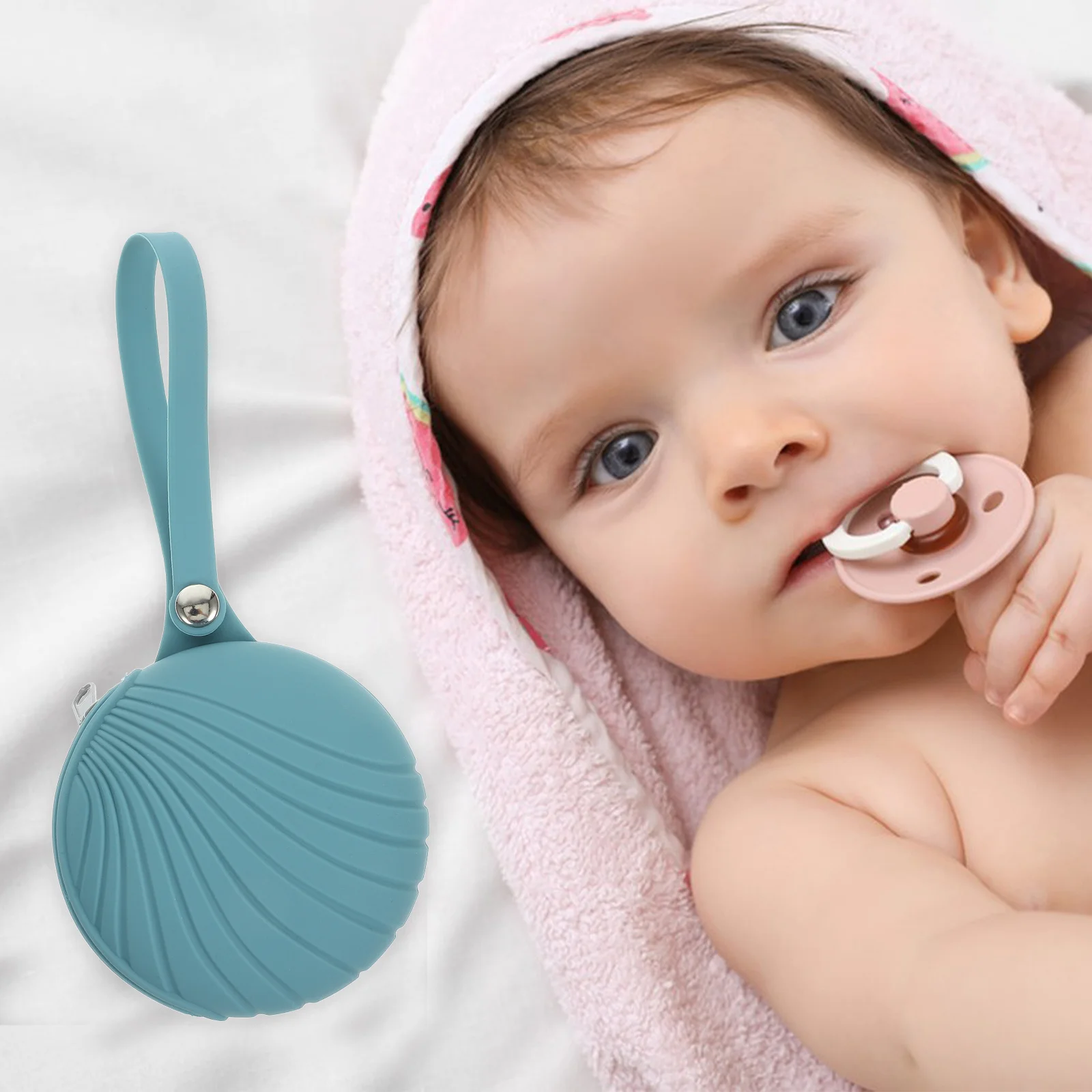 

Silicone Pacifier Bag Reusable Soft Durable Holder Case for Stroller Travel Storage Pacifier Case Stroller Purse Charm,