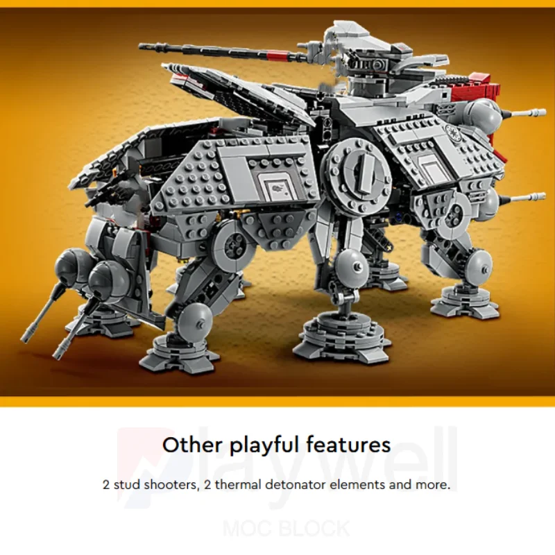 

S Compatible 1082pcs Space Wars Assembly Toys Home Decor Christmas Gifts for Kid 75337 Disney AT-TE Walker S Building Blocks