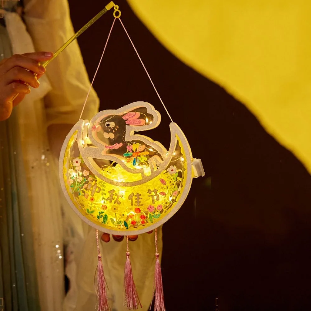 

Cute Transparent Mid-Autumn Lantern Glowing DIY Festival Lantern Pendants Luminous Handmade Lanterns Lamp Lantern