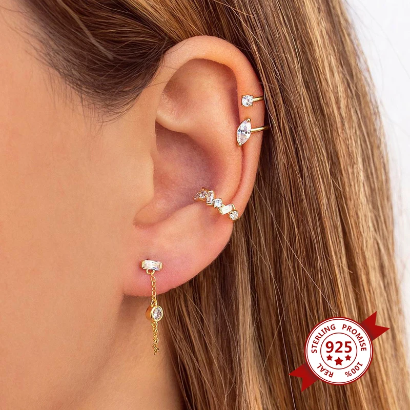 925 Sterling Silber Nadel Luxus Lange Kette Quaste Kristall Ohrstecker Für Frauen Exquisite Anhänger Gold Ohrringe Edlen Schmuck – Detail 9
