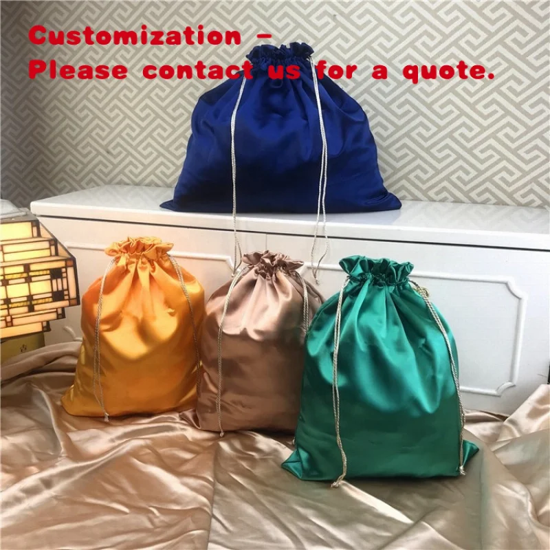 

custom.Chuanghua Handbag Packaging Satin Drawstring Bag With Handle Large Satin Clutch Bag Matt Satin Dust Bag