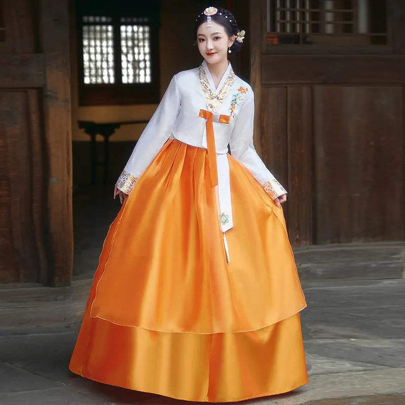 

Traditional Korean Hanbok Dress for Women Ancient Palace Robe V-neck National Performance Kimono Yukata Cosplay Costume