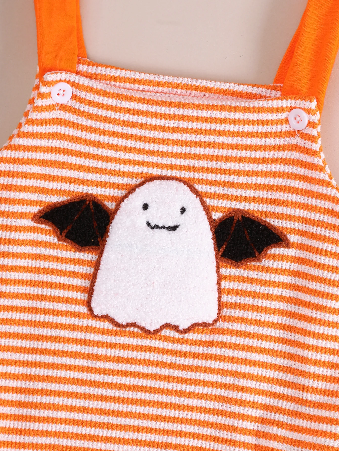 Säugling Kleinkind Geist besticktes Muster Latzhose Baby Strampler Anzug Crawler Kleidung mit verstellbaren Trägern – Detail 2