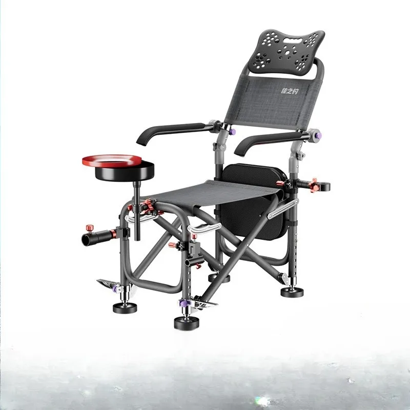 Multifunctional Fishing Chair,Ultra-Light All-Terrain Folding Adjustable Seat,Portable Knight Platform Fishing Stool for Anglers