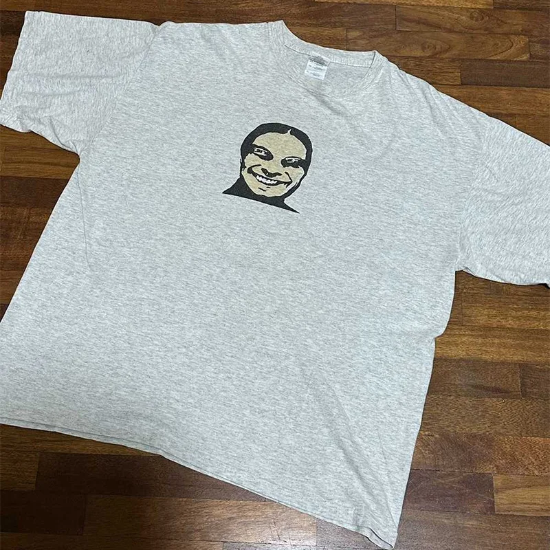 Men's T-Shirt Aphex Twin Graphic Cotton Tops Oversized Harajuku Summer Tees Korean Fashion Short Sleeves Y2k Streetwear Clothing