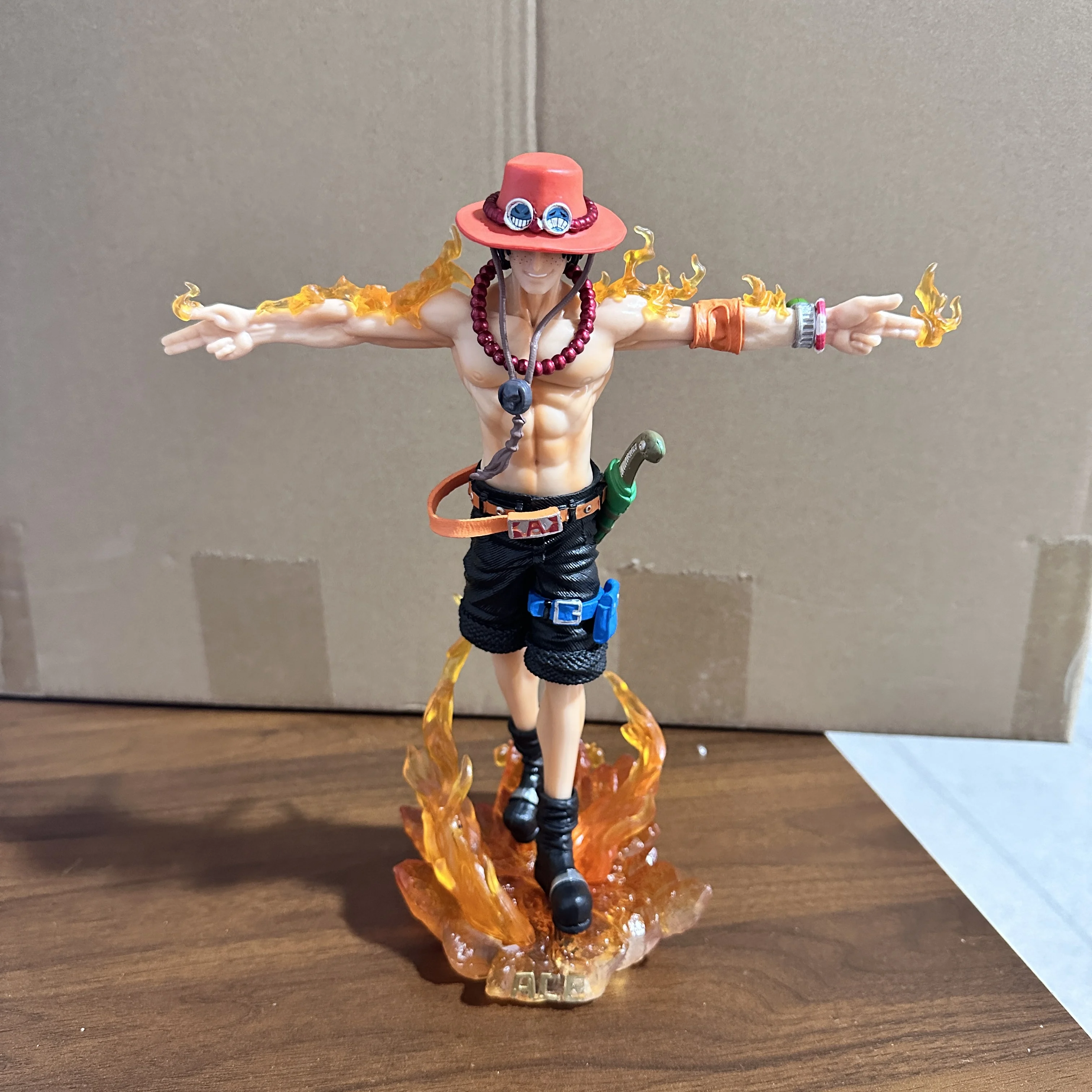 

28cm One Piece Ace Anime Figure Portgas D Ace Figures Action Figures Gk Figurine Pvc With Light Statue Model Christmas Toy Gifts