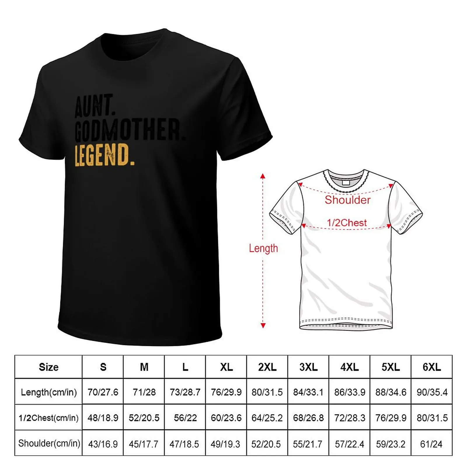 Aunt Godmother Legend T-Shirt Work Daily Short Sleeve Top
