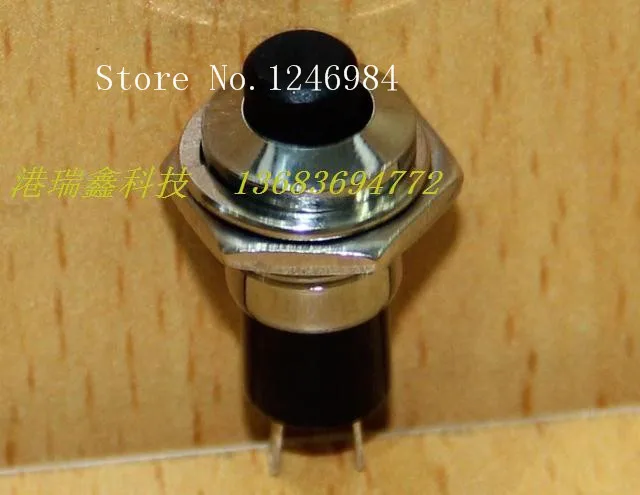 [SA]Taiwan normally open M10 round black metal without lock button switch reset switch PB605 B by -pass--50pcs/lot