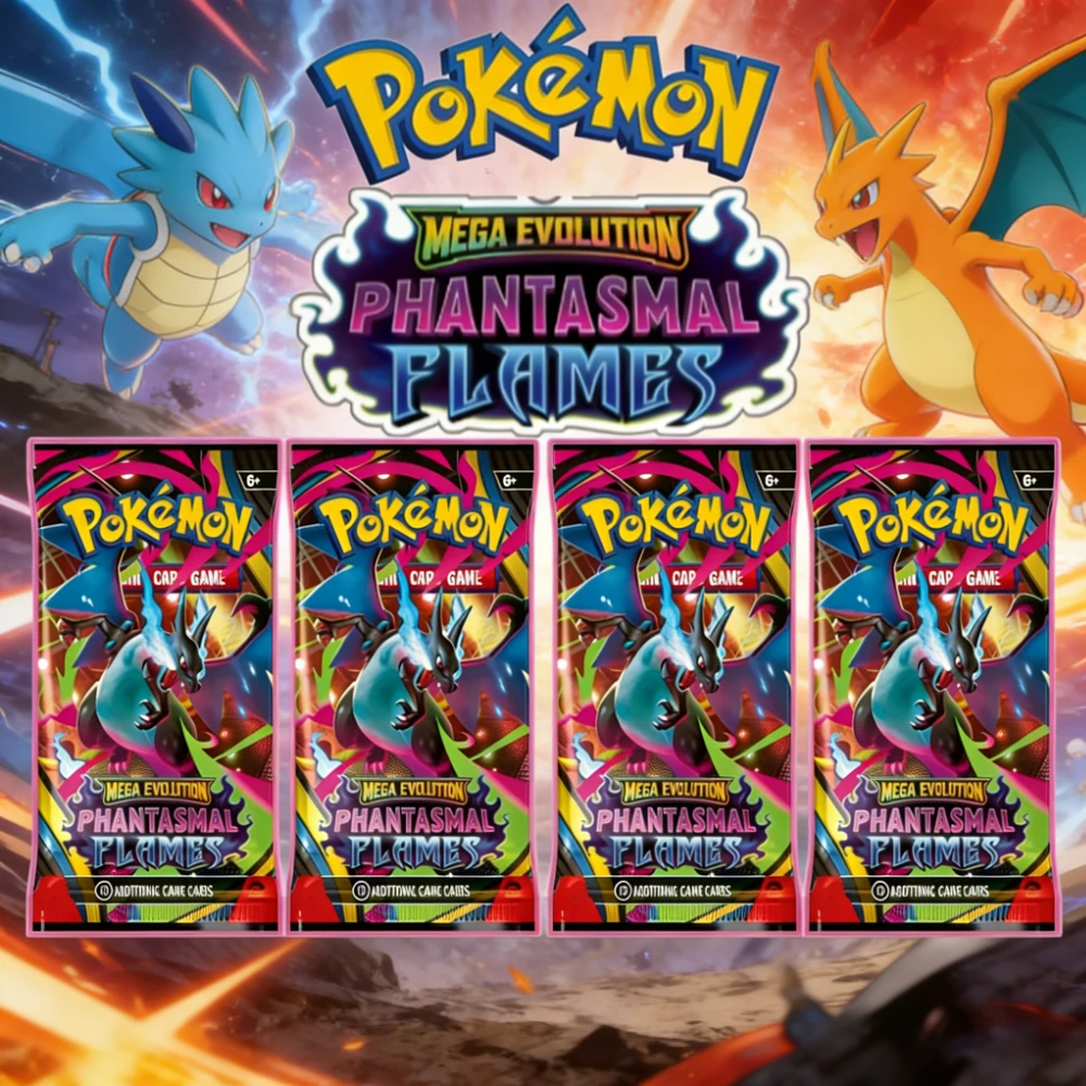 English Pokémon Trading Card Game MEGA Evolution Phantasmal Flames Collectible Cards Pokémon Battle Cards Gift for Fans