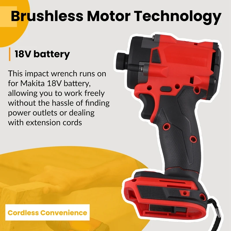 2025 nuevo 220N.M 1/2 pulgadas llave de impacto eléctrica inalámbrica Variable 4 velocidades llave eléctrica sin escobillas herramienta eléctrica para batería de 18V