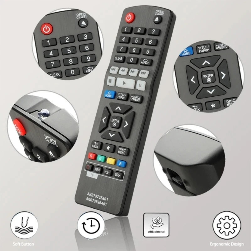 652F High Sensitivity Remote AKB73735801 For Blu-ray DVDs Players No Programming Required Energy Efficient Design