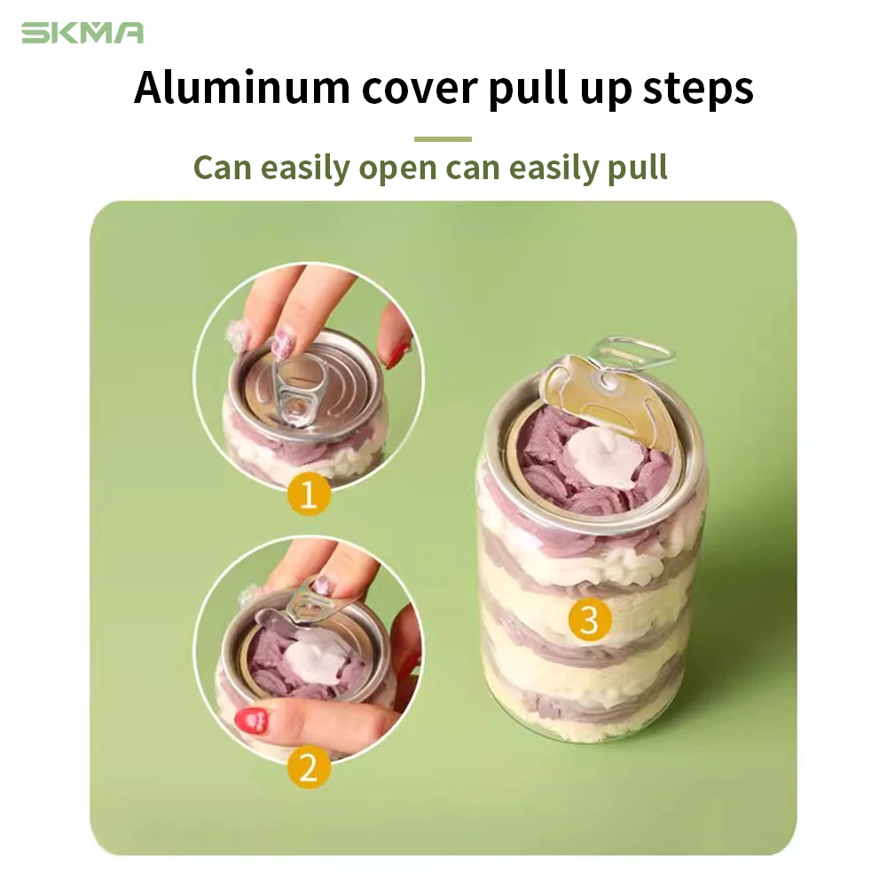 （1000pieces）Wholesale Customize Logo and Patterns Pull-Ring Easy Open Pet Cans Juice Soda Plastic Cans Transparent Pet Pop Cans
