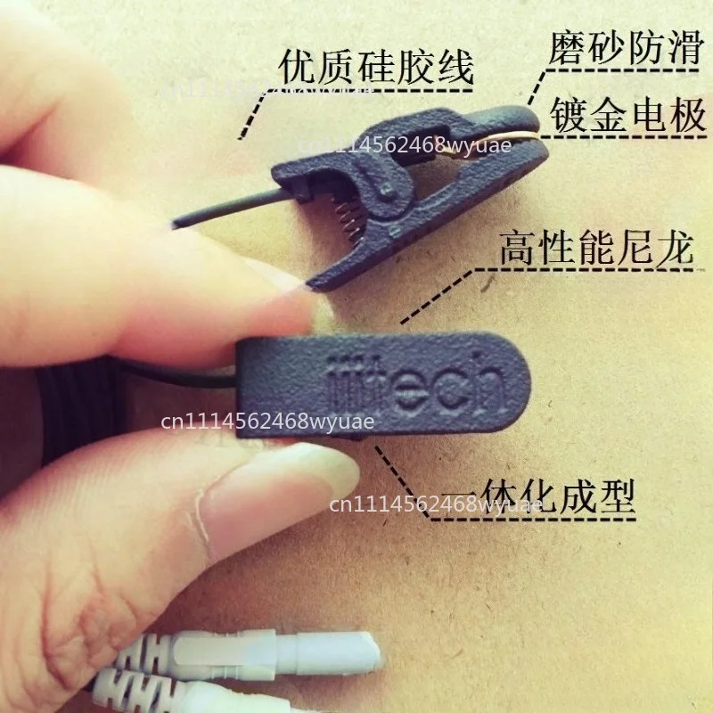 EEG Ear Clip Electrode Gold-plated for OpenBCI NeuroSky TGAM, 1.5mm Shielded Cable Biosignal Sensor BCI