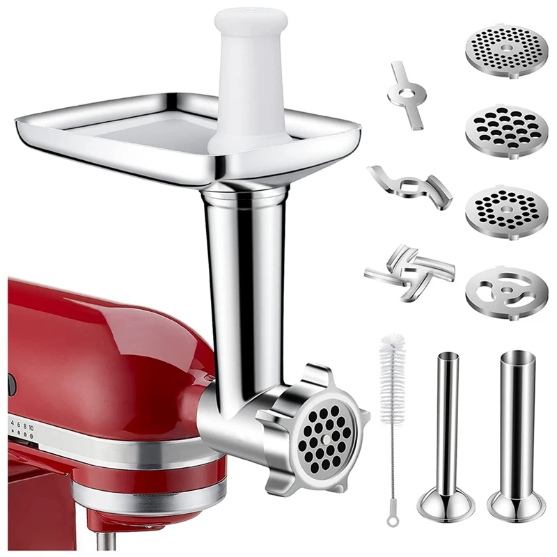 

Meat Grinder Blades Attachment Sausage Stuffer Accessories For Kitchenaid Stand Mixer All Metal Meat Mincer For Food