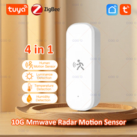 10G Human Motion Sensor Tuya Zigbee MmWave Radar Detector with Luminance Temperature Humidity Sensor Upgarded PIR Sensor