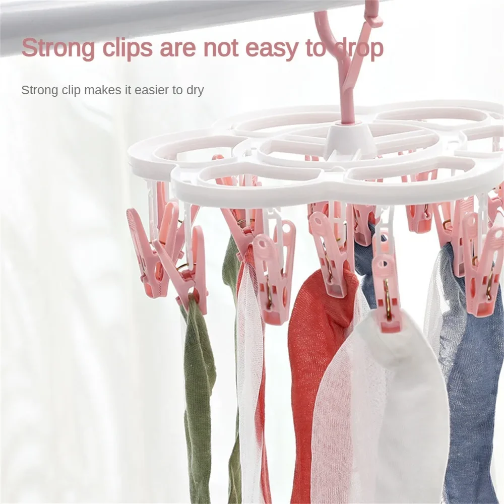 Clips Folding Clothes dryer Hanger Children Adults Clothes Dryer Windproof Socks Underwear Plastic Drying Rack Organizer