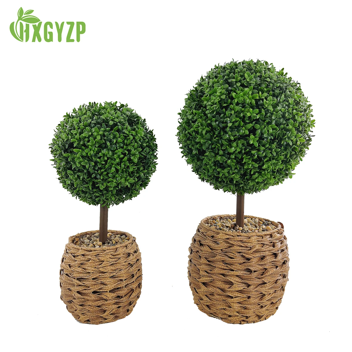 50/60cm Artificial Milan Grass Ball With Woven Basket Home Decoration Fake Plants Potted Garden Office Wedding Outdoor Ornaments