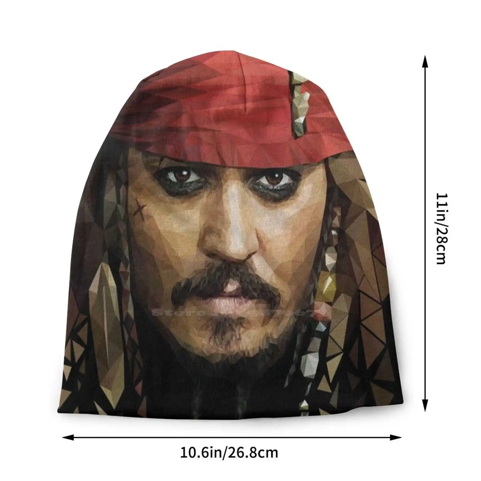 Captain Knitted Hat Warm Beanie Outdoor Caps Johnny Depp Captain Low Poly