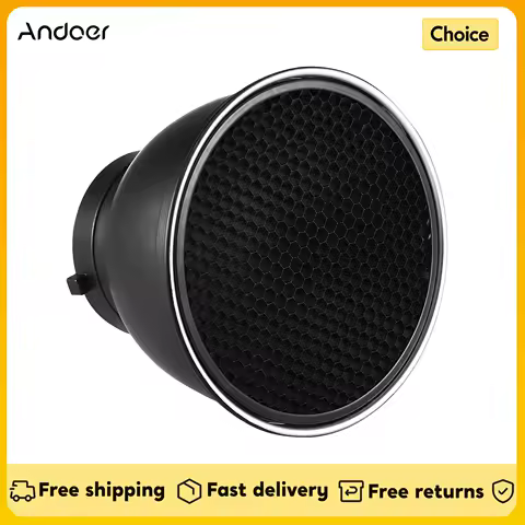 Andoer 7 Inch Standard Reflector Diffuser Lamp Shade Dish with 60&deg; Honeycomb Grid for Bowens Mount Studio Strobe Flash Speedlite