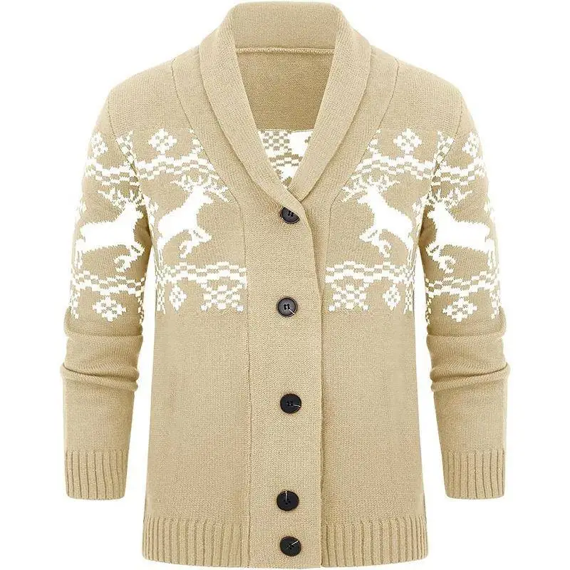 

Men's Knitted Open Cardigan Sweater Casual Autumn Winter Thiened Long Sve Polyester Fiber Easy Care Floral Embroidery