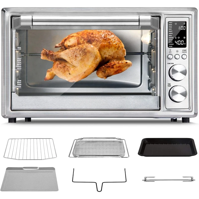 12-in-1 Air Fryer Toaster Oven Combo, Airfryer Rotisserie Convection Oven Countertop