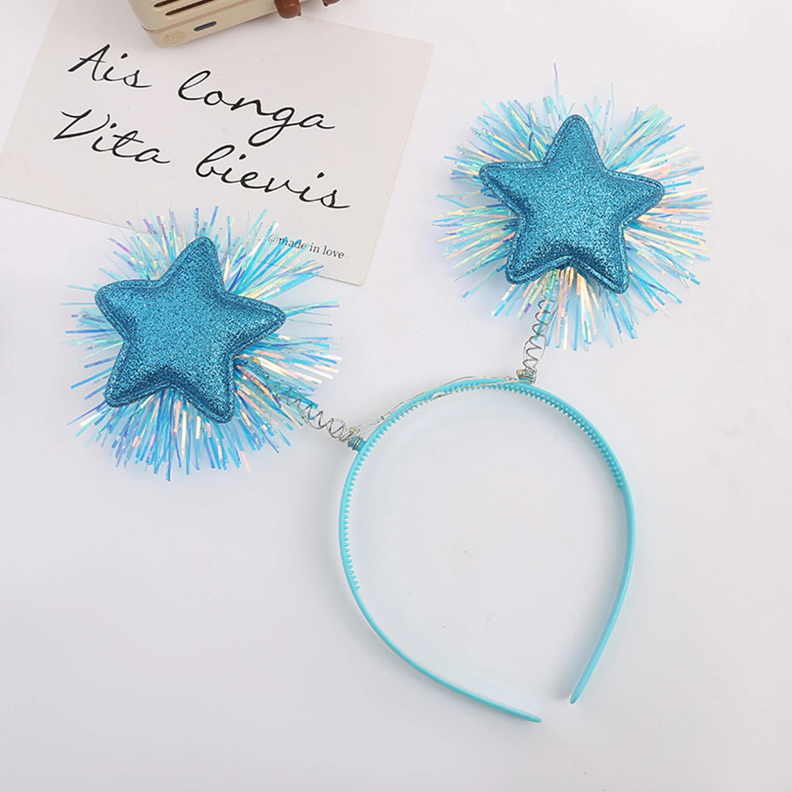 إكسسوارات ربطات شعر على شكل نجمة لامعة للنساء والفتيات ليلة رأس السنة ومستلزمات تزيين حفلات أعياد الميلاد #6