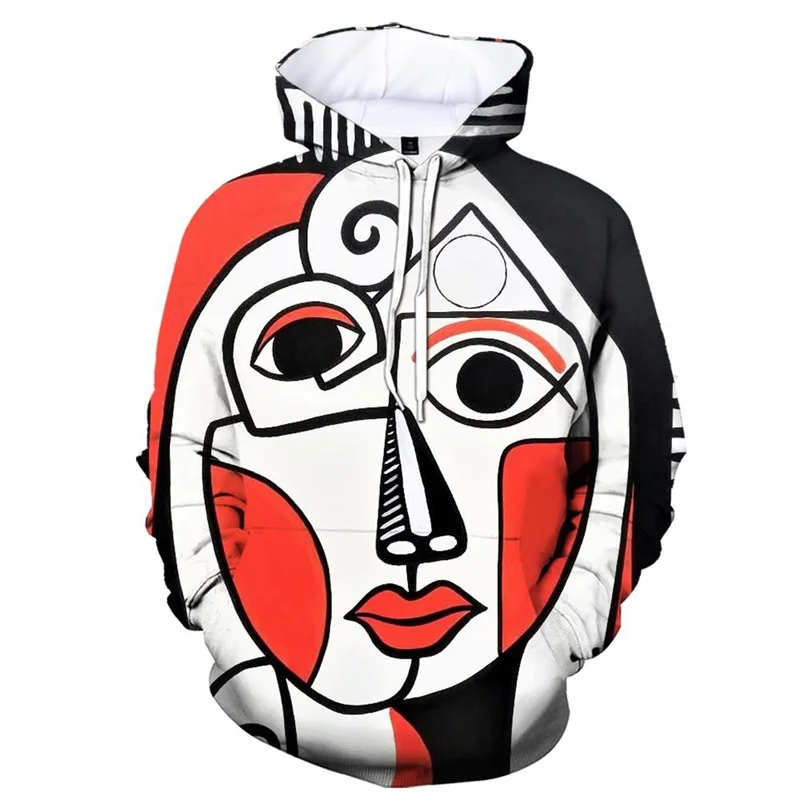 Hot Sale 3D Abstract Art Graffiti Painting Print Hoodie For Men Long Sleeves Sweatshirts Men Women Pullover Coat Tops Clothes