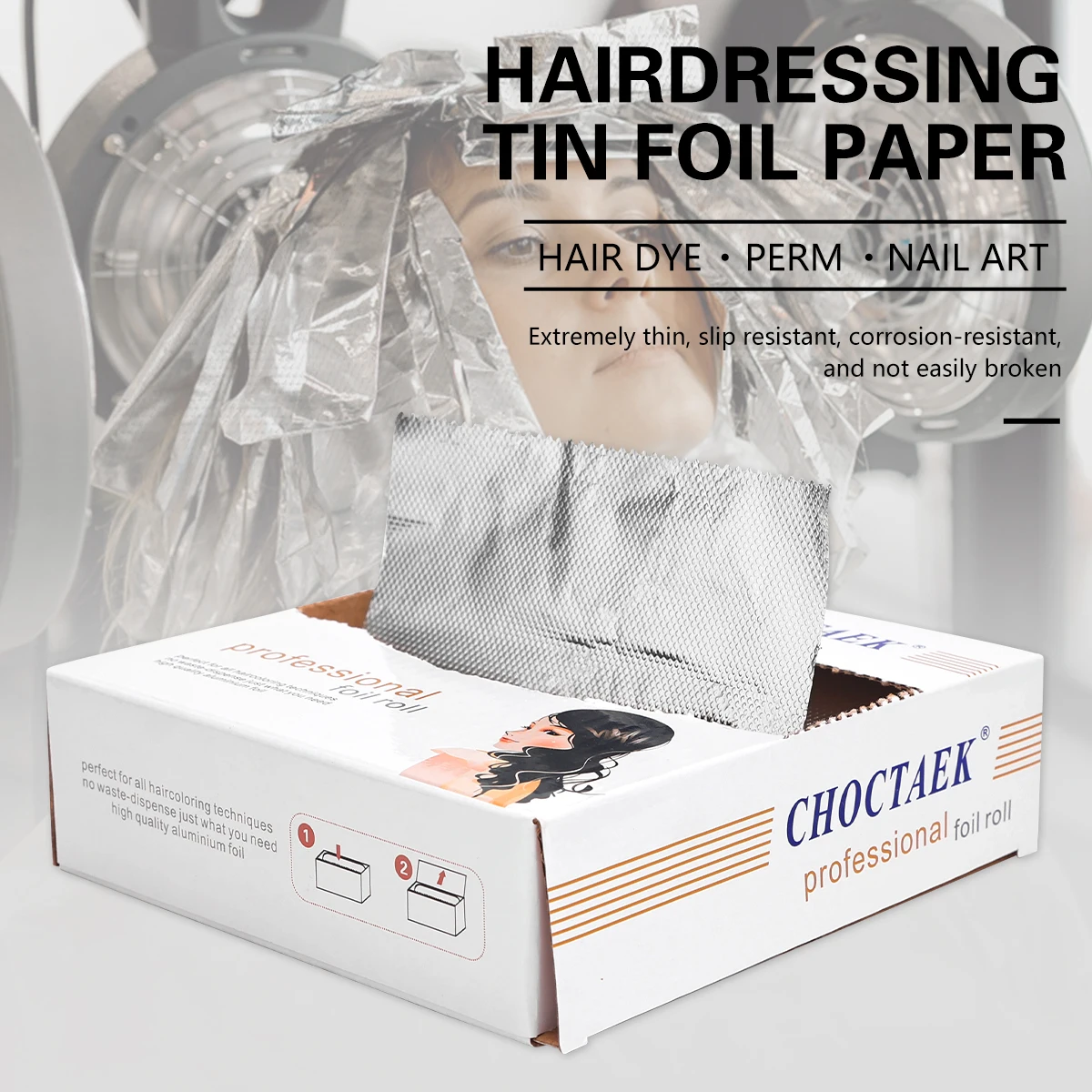 

200pcs Barbershop Hair Coloring Aluminum Foil Paper 12cmx14cm Pro Salon Tinting Hairdressing and Perm Aluminum Sheet Accessories