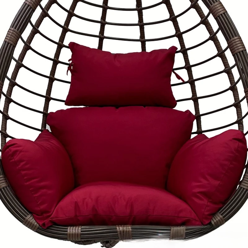 Outdoor Waterproof Sun-Protective Egg Chair Cushion Removable Washable Printed Hanging Basket Mat with Headrest Swing Chair Pad